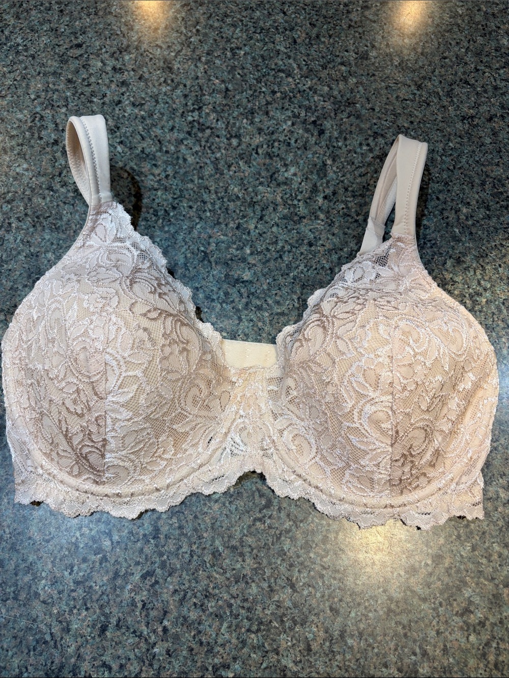 Leading Lady 36 DD Lace Full-Coverage Bra in Nude Adjustable Straps